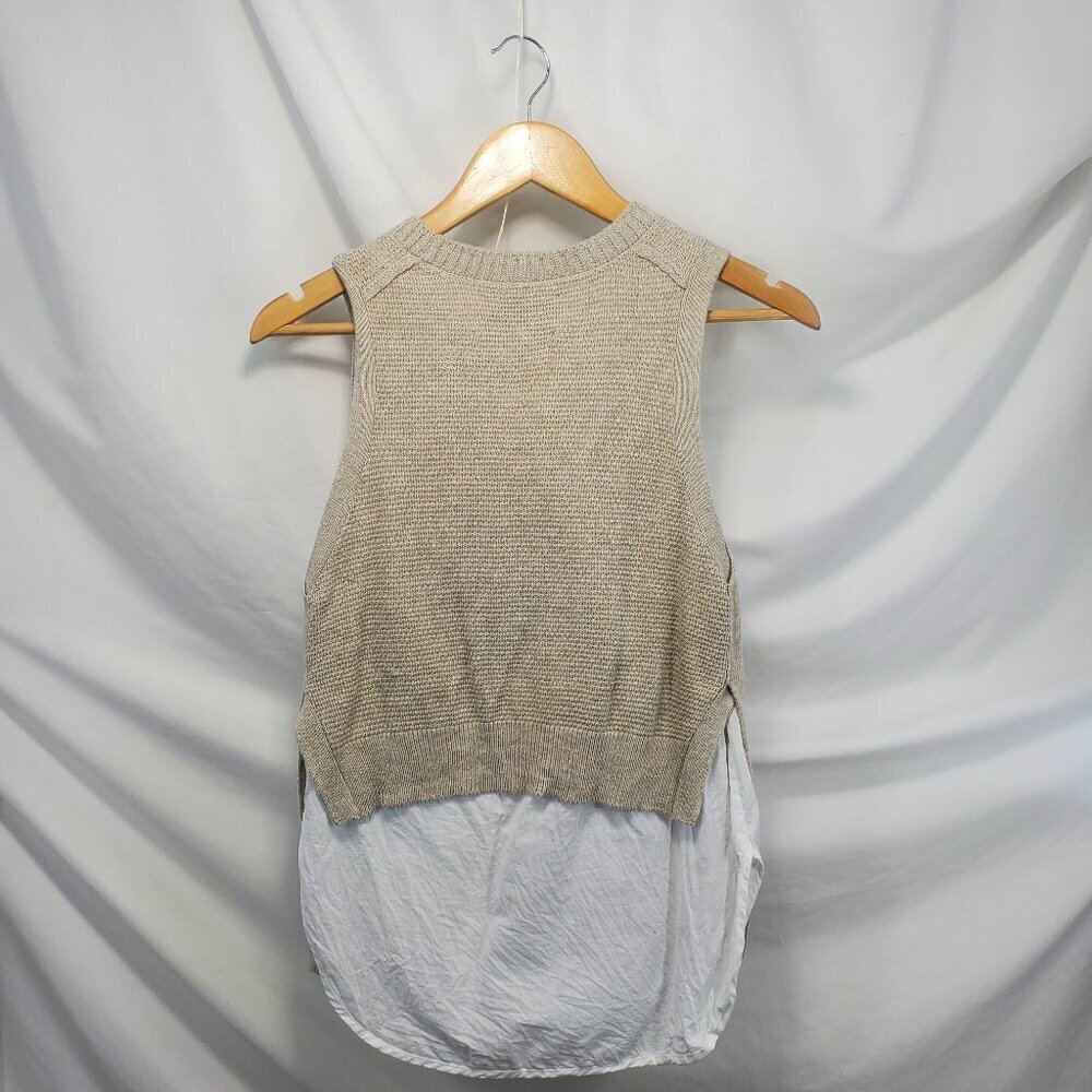 Brochu Walker Vail Layered Sweater Tank Linen Blend in Cream, size S (C-9) - Picture 6 of 12